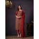 Maroon Traditional Function Wear Two Tone Catonic Geo Salwar Suit