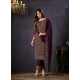 Deep Wine Traditional Function Wear Two Tone Catonic Geo Salwar Suit