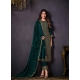 Teal Blue Traditional Function Wear Two Tone Catonic Geo Salwar Suit