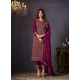 Medium Violet Traditional Function Wear Two Tone Catonic Geo Salwar Suit