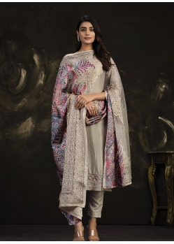 Taupe Traditional Function Wear Heavy Chinon Salwar Suit