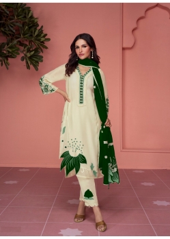 Forest Green Traditional Function Wear Faux Georgette Salwar Suit