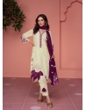 Medium Violet Traditional Function Wear Faux Georgette Salwar Suit