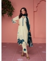 Teal Blue Traditional Function Wear Faux Georgette Salwar Suit