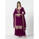 Purple Readymade Traditional Wear Georgette Salwar Suit