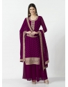 Purple Readymade Traditional Wear Georgette Salwar Suit