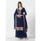 Navy Blue Readymade Traditional Wear Georgette Salwar Suit