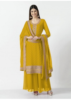 Corn Readymade Traditional Wear Georgette Salwar Suit