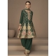 Dark Green Readymade Traditional Wear Premium Chinon Silk Salwar Suit