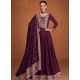 Purple Designer Wedding Wear Premium Silk Anarkali Suit