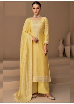 Light Yellow Traditional Function Wear Premium Silk Salwar Suit