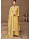 Light Yellow Traditional Function Wear Premium Silk Salwar Suit