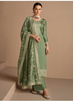 Mehendi Traditional Function Wear Premium Silk Salwar Suit
