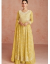 Yellow Traditional Function Wear Faux Georgette Salwar Suit