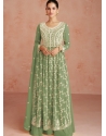 Green Traditional Function Wear Faux Georgette Salwar Suit