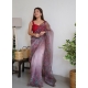 Light Brown Designer Organza Wedding Wear Sari