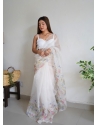 White Designer Organza Wedding Wear Sari