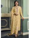 Light Yellow Traditional Function Wear Viscose Jacquard Salwar Suit