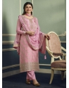 Pink Traditional Function Wear Viscose Jacquard Salwar Suit