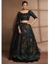 Black Designer Wedding Wear Organza Lehenga Choli