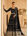 Black Designer Wedding Wear Faux Georgette Anarkali Suit
