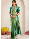 Green Traditional Function Wear Soft Silk Sari