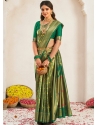 Forest Green Traditional Function Wear Soft Silk Sari