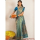 Blue Traditional Function Wear Soft Silk Sari