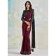 Wine Ravishing Designer Wedding Wear Sari