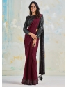 Wine Ravishing Designer Wedding Wear Sari