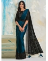Teal Blue Ravishing Designer Wedding Wear Sari