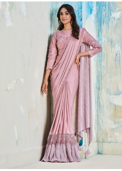 Baby Pink Ravishing Designer Wedding Wear Sari