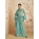 Sky Blue Traditional Function Wear Chinon Silk Salwar Suit