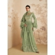 Sea Green Traditional Function Wear Chinon Silk Salwar Suit