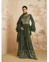 Mehendi Traditional Function Wear Chinon Silk Salwar Suit