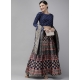 Navy Blue Latest Designear Party Wear Banarasi Silk Jacquard Lehenga Choli