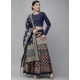 Navy Blue Latest Designear Party Wear Banarasi Silk Jacquard Lehenga Choli