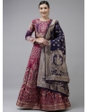 Deep Wine Latest Designear Party Wear Banarasi Silk Jacquard Lehenga Choli