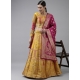 Yellow Latest Designear Party Wear Banarasi Silk Jacquard Lehenga Choli