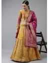 Yellow Latest Designear Party Wear Banarasi Silk Jacquard Lehenga Choli