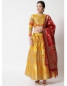 Yellow Latest Designear Party Wear Banarasi Silk Jacquard Lehenga Choli