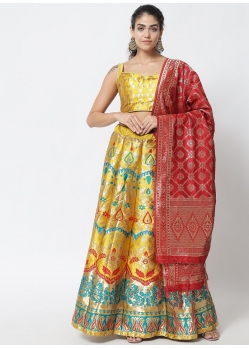 Yellow Latest Designear Party Wear Banarasi Silk Jacquard Lehenga Choli