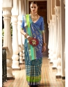 Blue Ravishing Designer Wedding Wear Sari