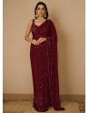 Maroon Ravishing Designer Wedding Wear Sari