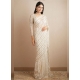 Off White Ravishing Designer Wedding Wear Sari