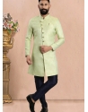 Pista Green Premium Readymade Designer Indo Western Sherwani