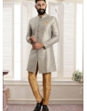 Silver Premium Readymade Designer Indo Western Sherwani