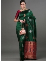 Dark Green Ravishing Designer Wedding Wear Sari