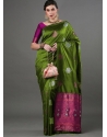 Parrot Green Ravishing Designer Wedding Wear Sari