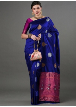 Royal Blue Ravishing Designer Wedding Wear Sari